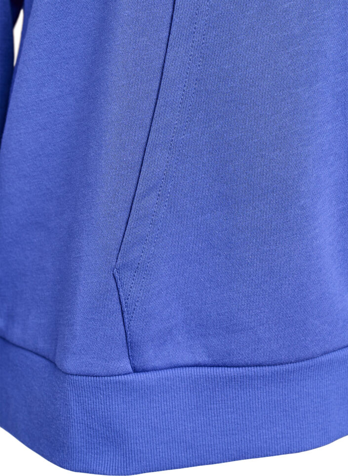 Hoodie met geborduurd frontmotief, Blauw, Packshot image number 3