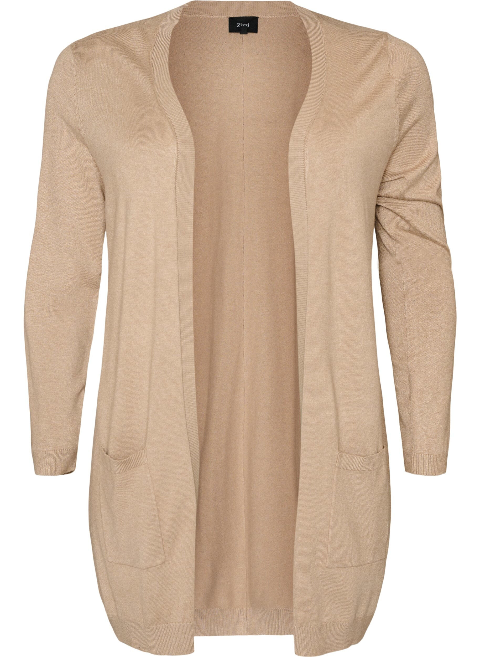 Long cardigan tricot&eacute; dans un m&eacute;lange de viscose