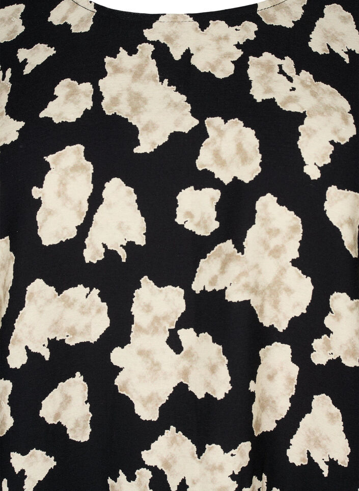 Robe à manches longues avec imprimé et nœuds, Noir, Packshot image number 2