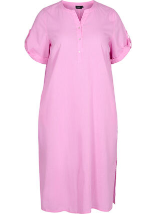 Robe chemise longue à manches courtes, Begonia Pink, Packshot image number 0