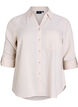 Chemise en lin et viscose avec manches 3/4, Beige, Packshot image number 0