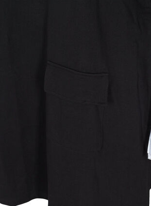 Robe sweatshirt avec manches 3/4 avec capuche, Black, Packshot image number 3