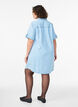 Robe en denim avec manches courtes et boutons, Bleu Clair, Model image number 2