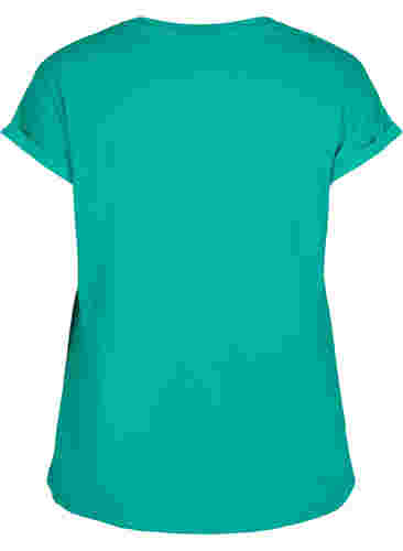 T-shirt à manches courtes en coton mélangé, Emerald Green, Packshot image number 1