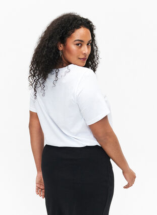 T-shirt en coton avec imprimé texte, B. White w. Paris, Model image number 1