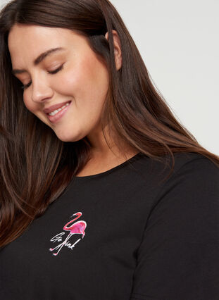 T-Shirt imprimé, Black Flamingo, Model image number 2