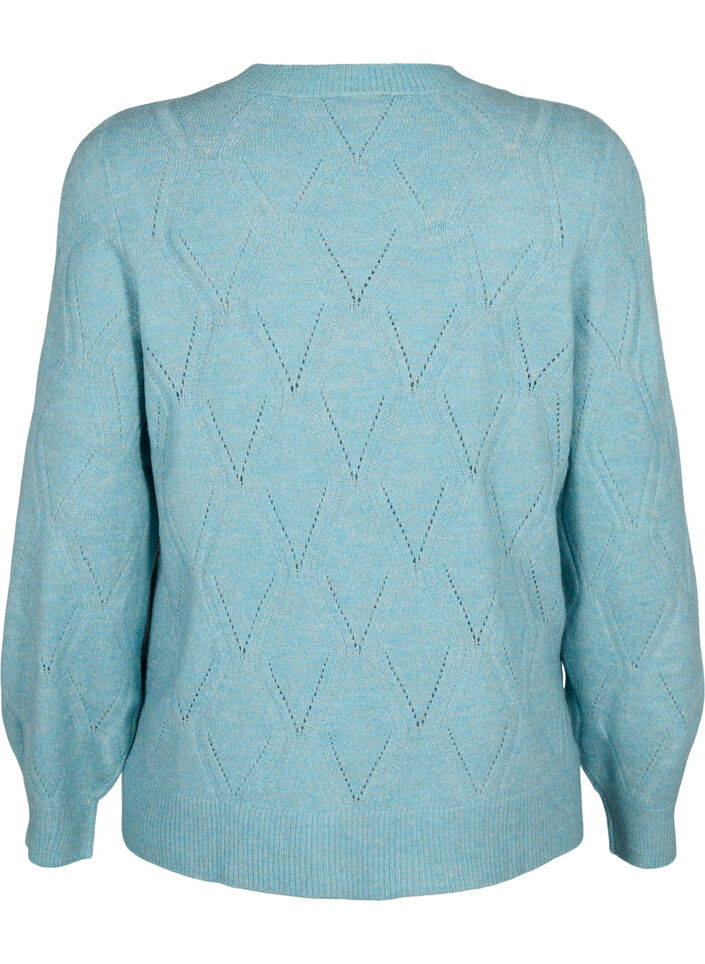 Pull en tricot avec motif à trous, Reef Waters Mel., Packshot image number 1
