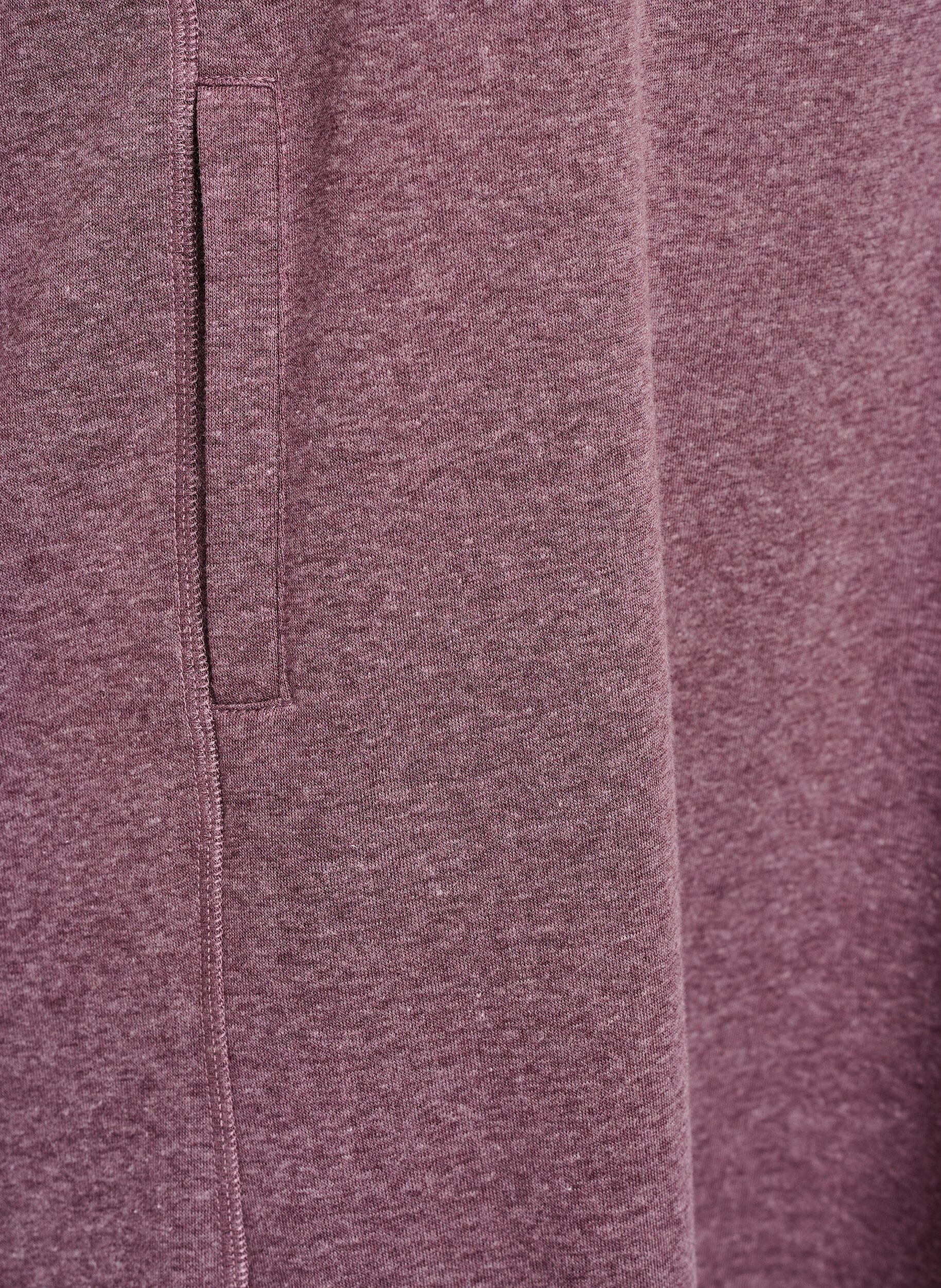 Zizzi Robe sweat-shirt courte &agrave; col montant et poches, Bordeaux, Packshot image number 3