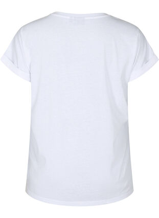 T-shirt à manches courtes en coton mélangé, Bright White, Packshot image number 1