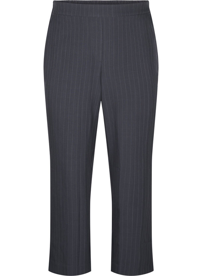 FLASH - Pantalon large doté de poches, Dark Grey Mel Stripe, Packshot image number 0