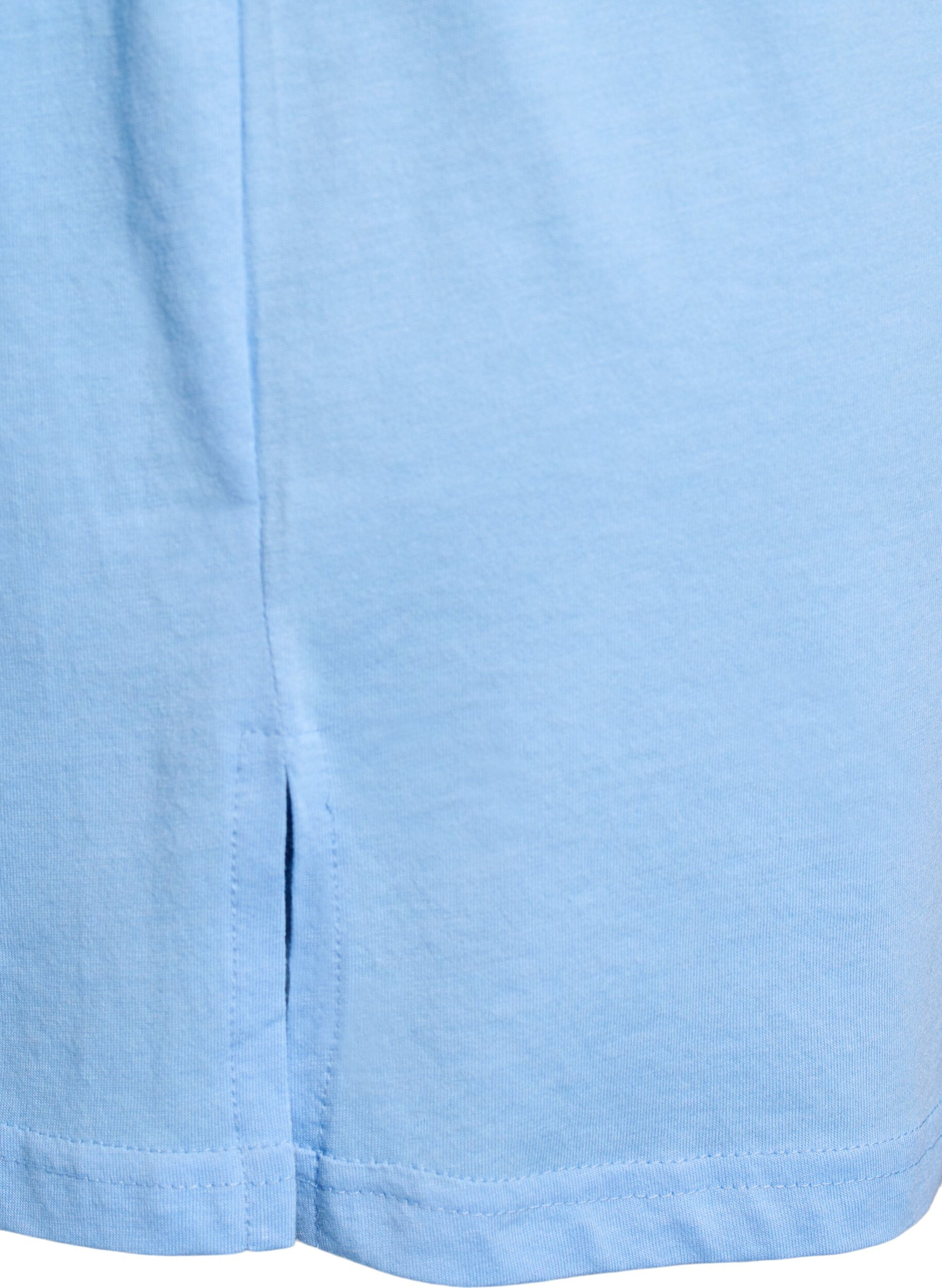ZizziEnkelkleurig oversized T-shirt met V-hals, Blauw, Packshot image number 3