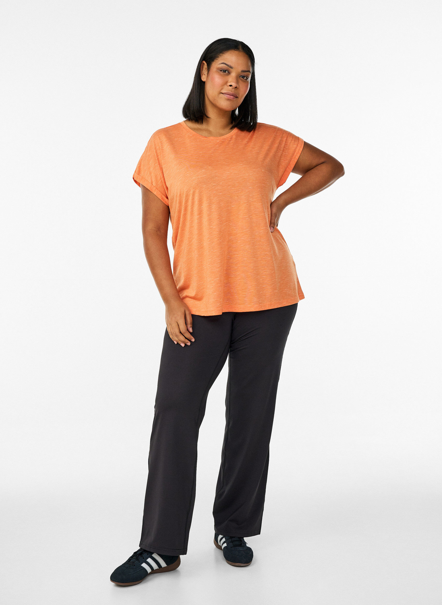 ZizziLosse workout T-shirt met korte mouwen, Oranje, Model image number 1