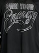 Sporty mesh-top met tekstprint, Zwart, Packshot image number 2