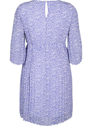 Bedrukte geplooide jurk met bindband, Small Flower AOP, Packshot image number 1