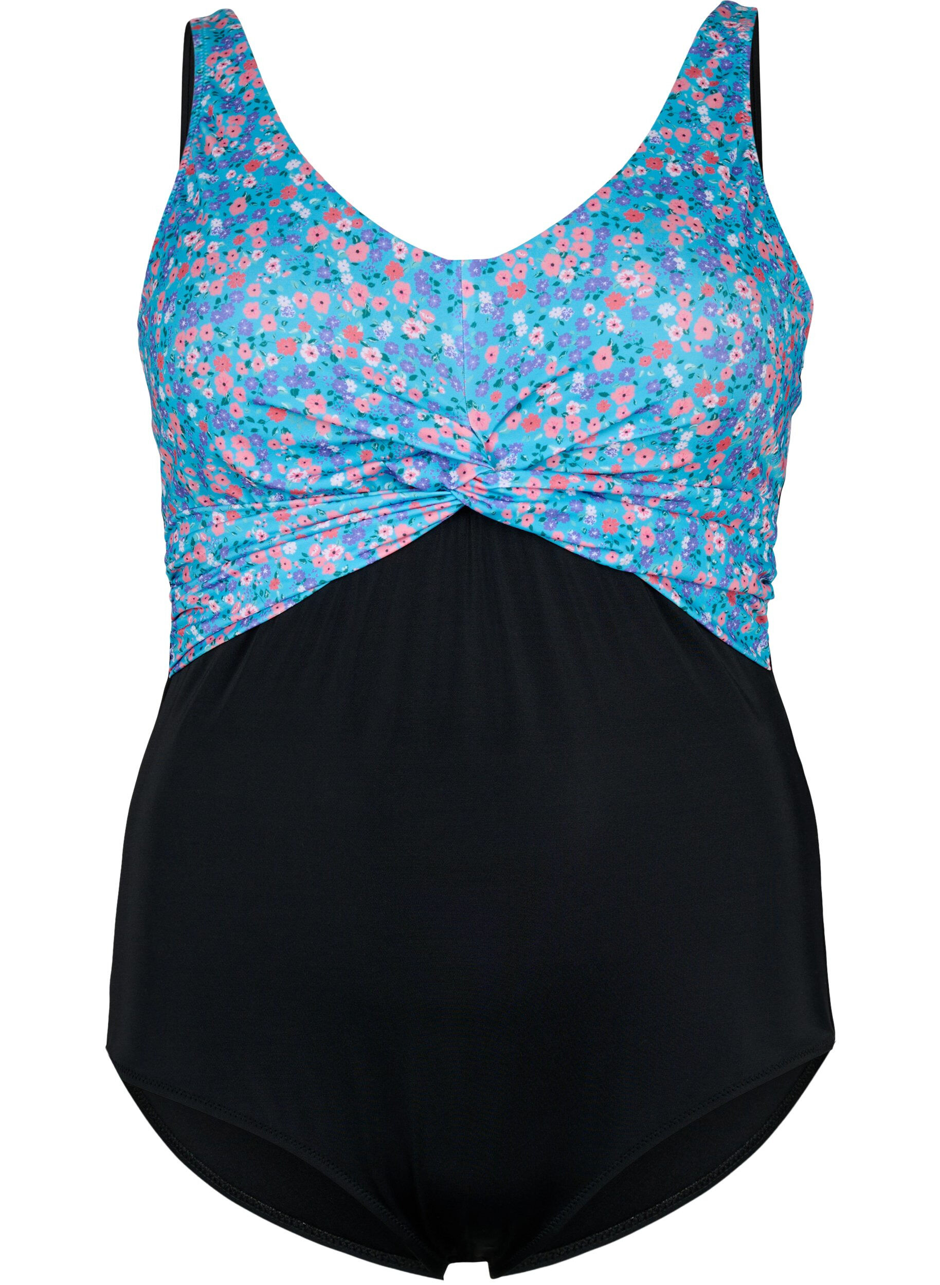 ZizziBadpak met beugel en verstelbare bandjes, Black Ditsy Print, Packshot image number 0