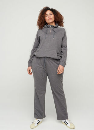 Pantalon de jogging avec largeur et poches, Dark Grey Melange, Model image number 1