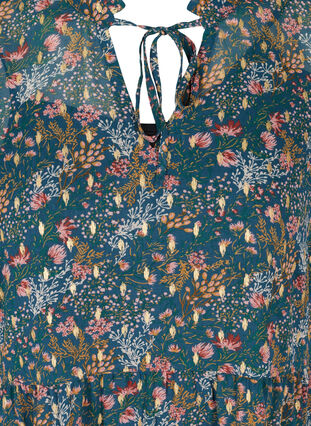 Tuniek met bloemenprint, Majolica Blue Comb, Packshot image number 2