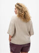 Chemisier tricot&eacute; ample &agrave; manches courtes, Beige, Model image number 2