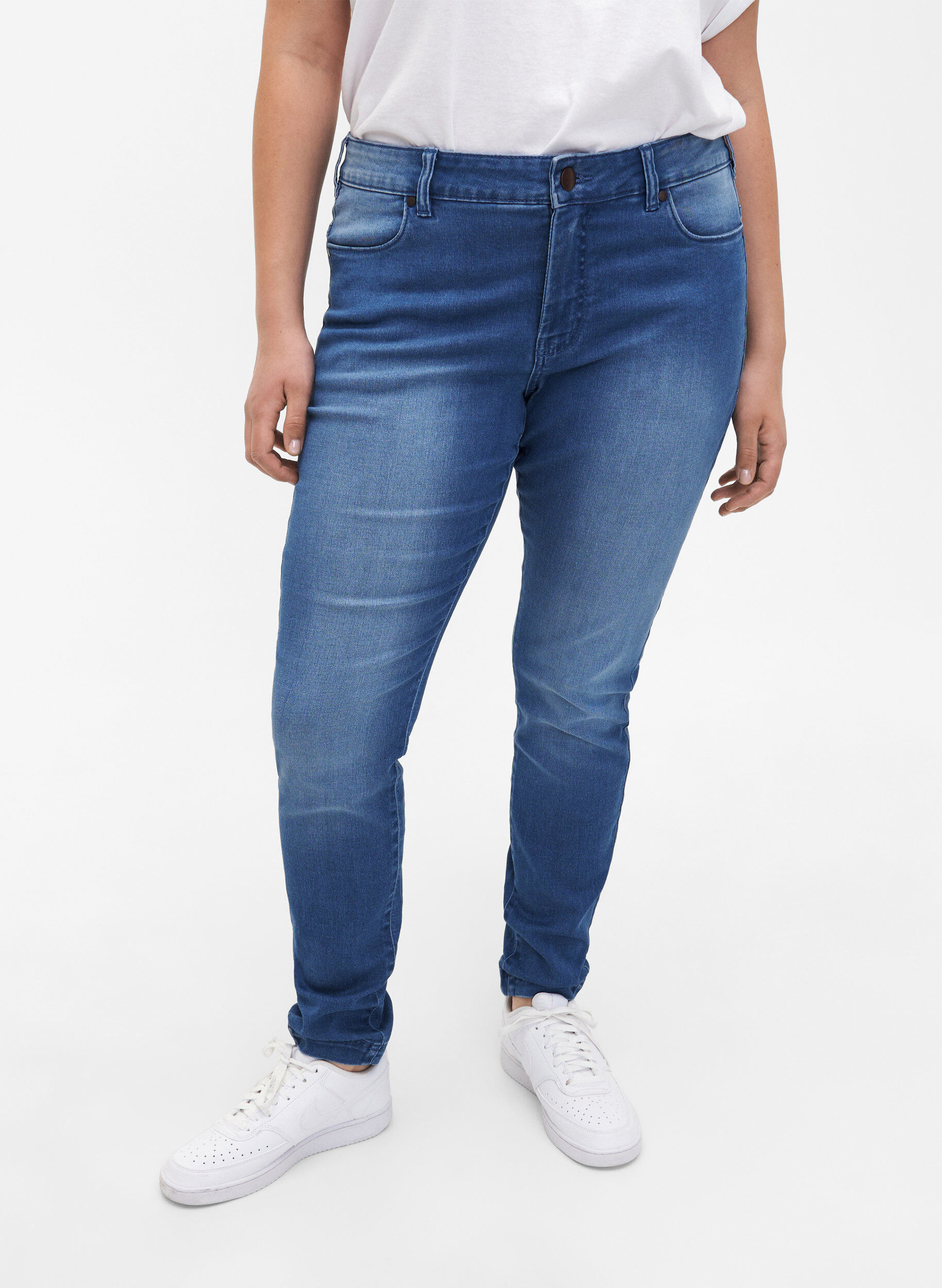 ZizziViona jeans met normale taille, Blauw, Model image number 2