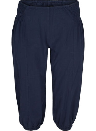 Pantalon 3/4 ample avec détail en smock, Night Sky, Packshot image number 0