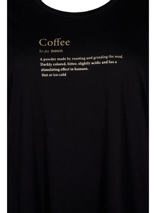 T-shirt de pyjama oversize en coton biologique, Black W. coffee, Packshot image number 2