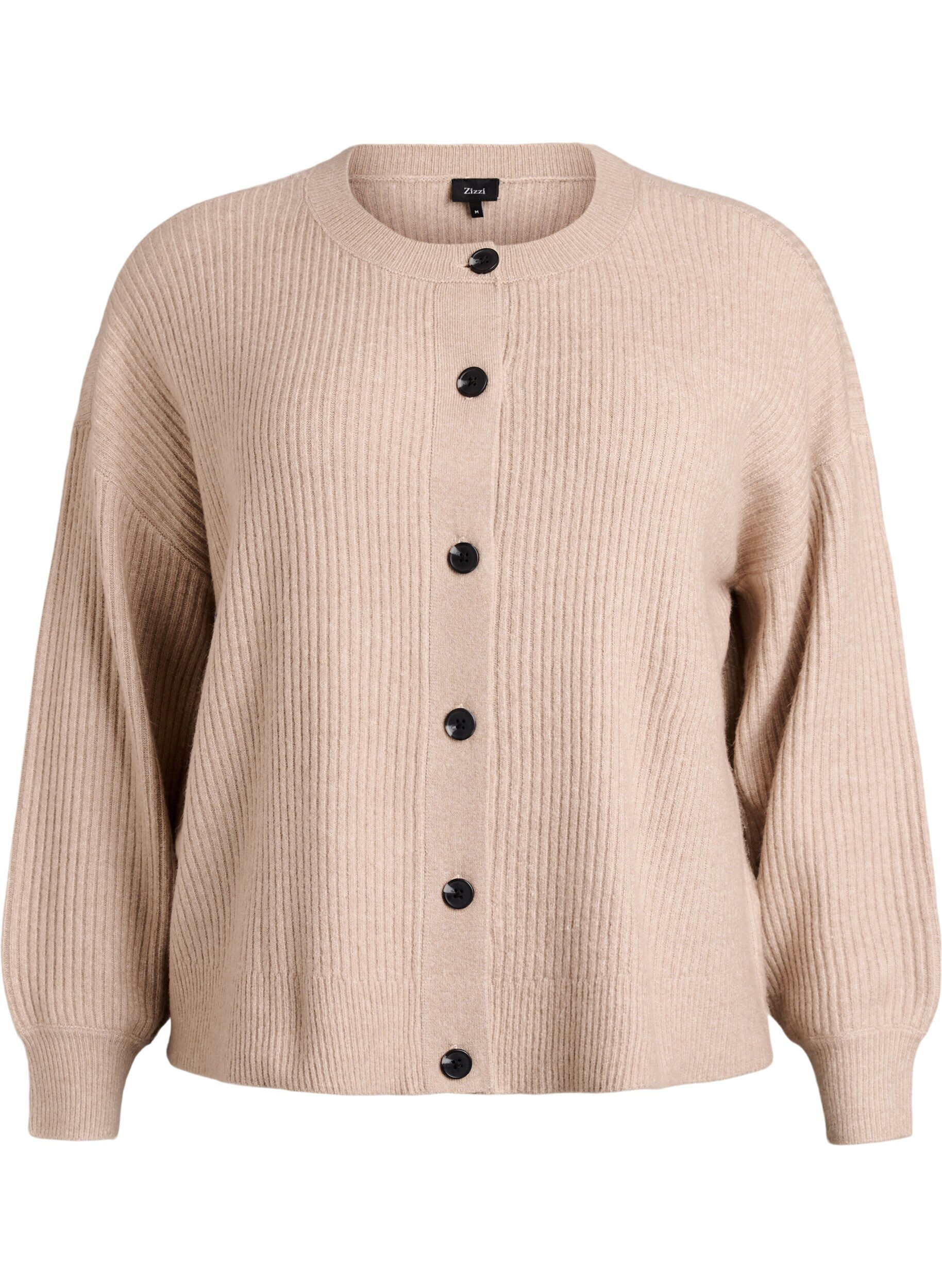 Vest van ribtricot met knopen