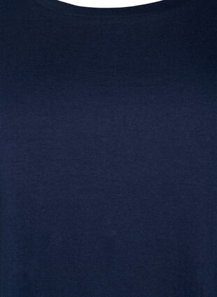 T-shirt in katoen met anglaise borduurwerk, Navy Blazer, Packshot image number 2