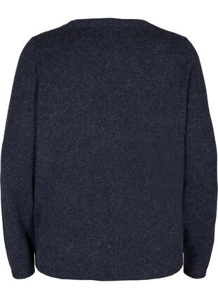 Cardigan court en tricot mélangée avec fermeture boutonnée, Night Sky Mel., Packshot image number 1
