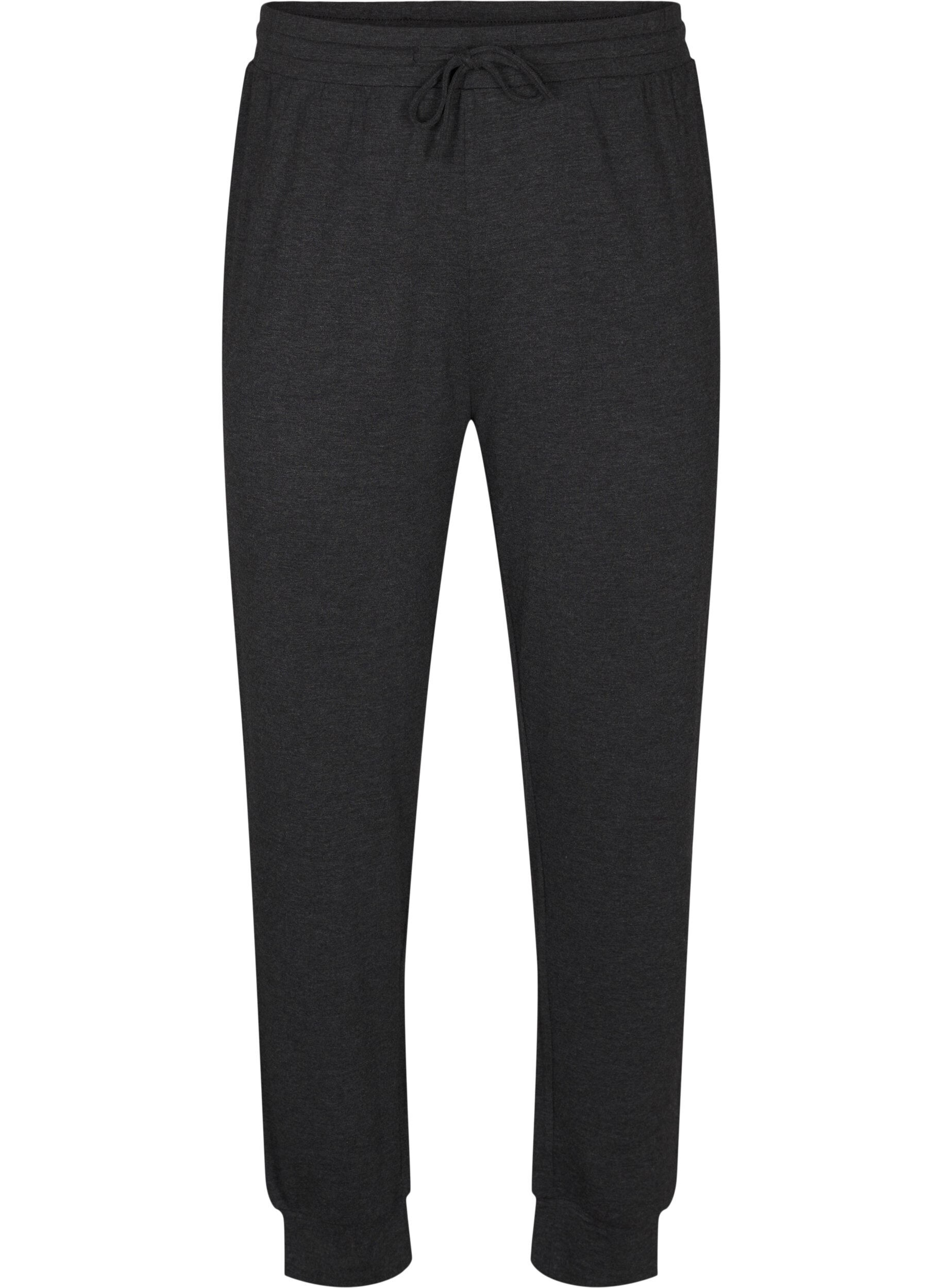 ZizziTricot broek met hoge taille, Dark Grey Melange, Packshot image number 0