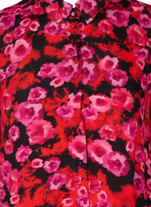 Robe longue fleurie en viscose, RED FLOWER AOP, Packshot image number 2
