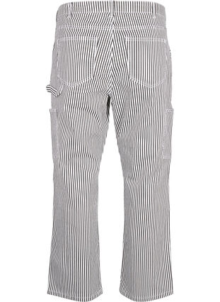 Jean cargo à rayures avec une coupe droite, Black White Stripe, Packshot image number 1