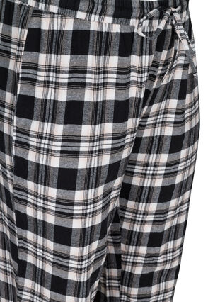 Geruite pyjama broek in katoen, Black/Rose Smoke, Packshot image number 2