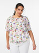 Blouse &agrave; fleurs avec smock, Rose, Model image number 0