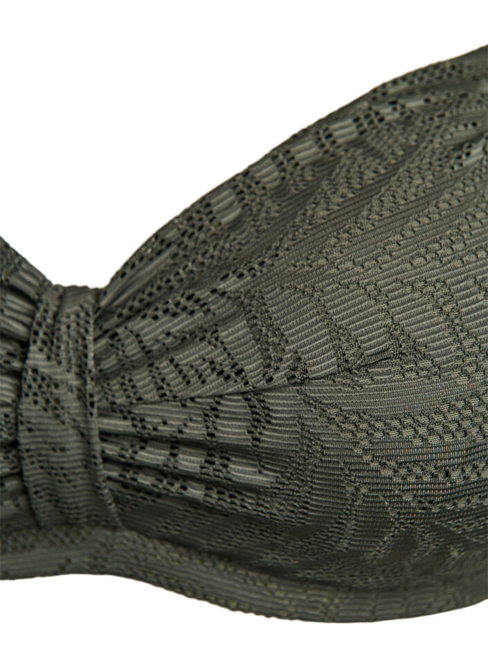 Haut de bikini avec maille textur&eacute;e et coussinets amovibles, Vert, Packshot image number 2