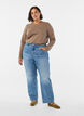 Blouse basique en jersey &agrave; manches longues, Marron, Model image number 1