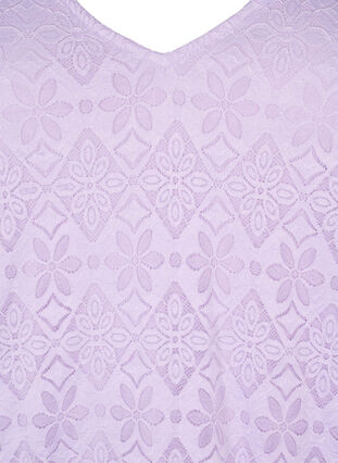 Robe en dentelle avec découpe en V et manches longues, Pastel Lilac, Packshot image number 2