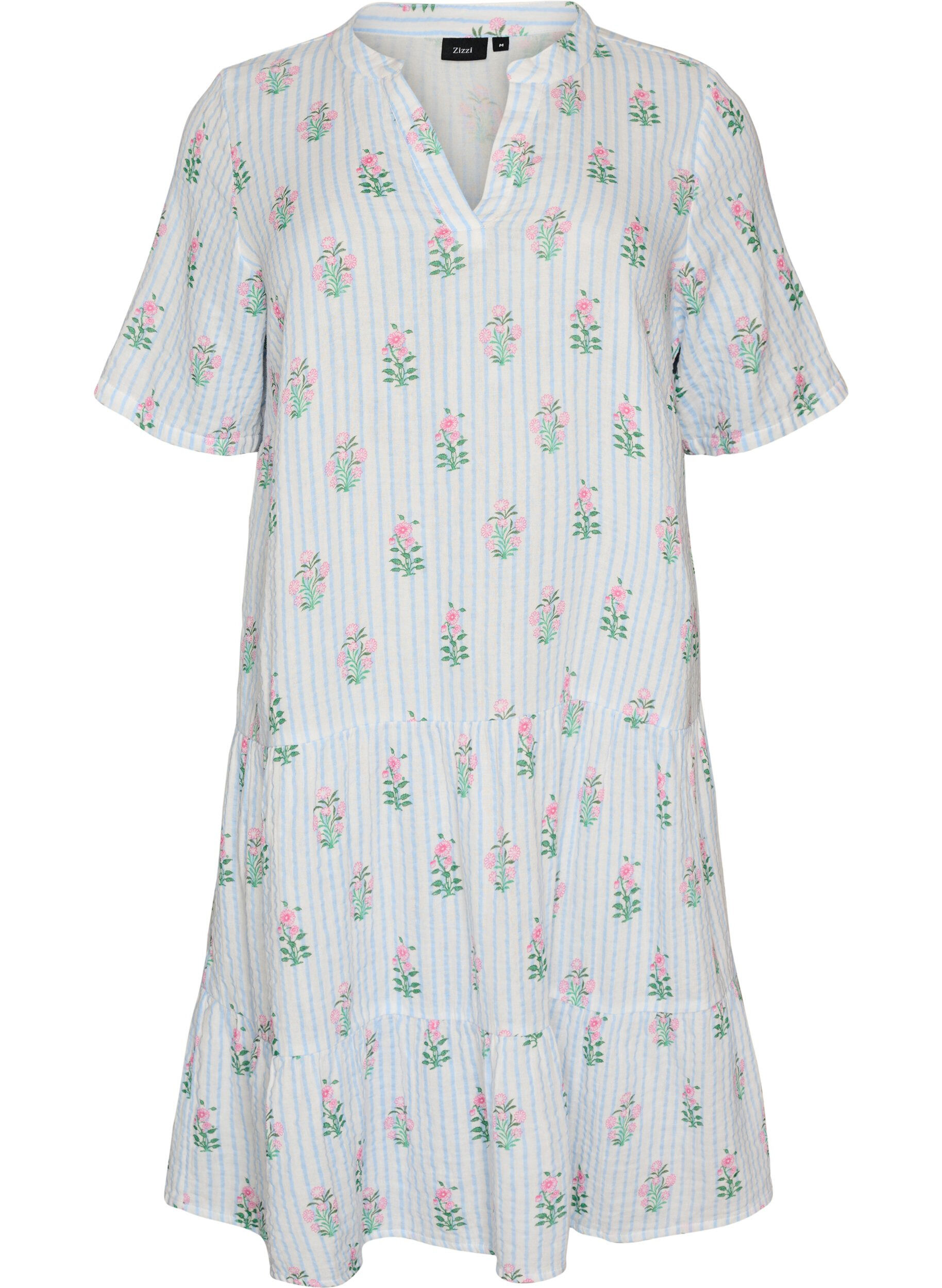 Robe courte &eacute;vas&eacute;e en mousseline de coton