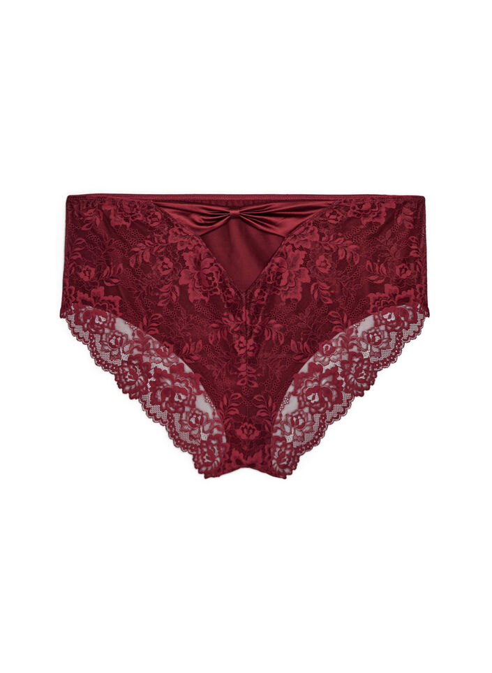 Culotte avec de la dentelle et un n&oelig;ud &agrave; l'arri&egrave;re, Bordeaux fonc&eacute;, Packshot image number 1