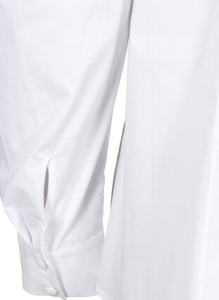 Katoenen blouse met pofmouwen, Bright White, Packshot image number 3