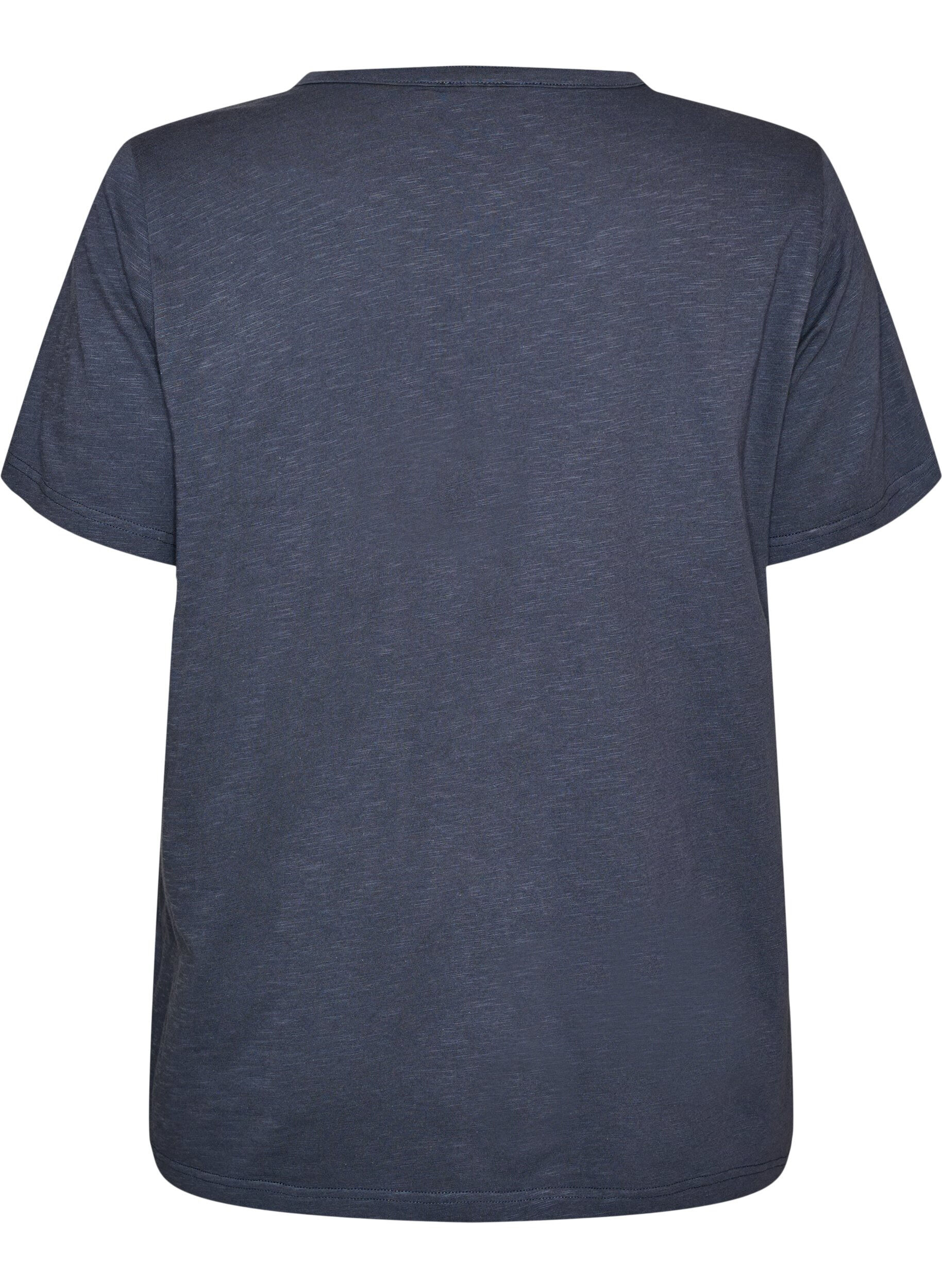 ZizziT-shirt met knoopdetail, Grijs, Packshot image number 1