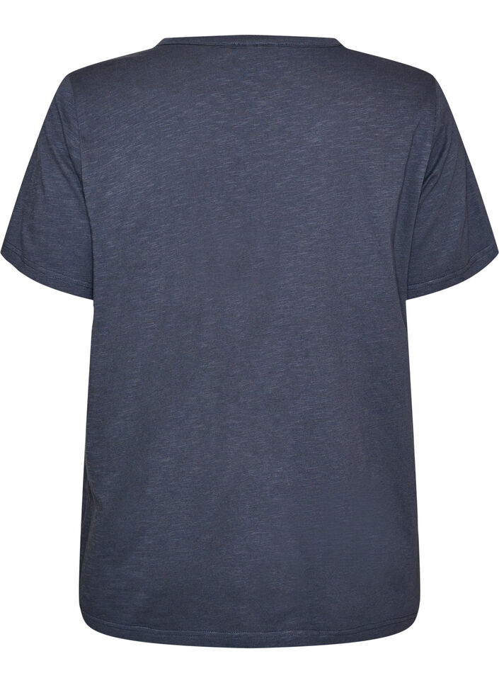 T-shirt met knoopdetail, Grijs, Packshot image number 1