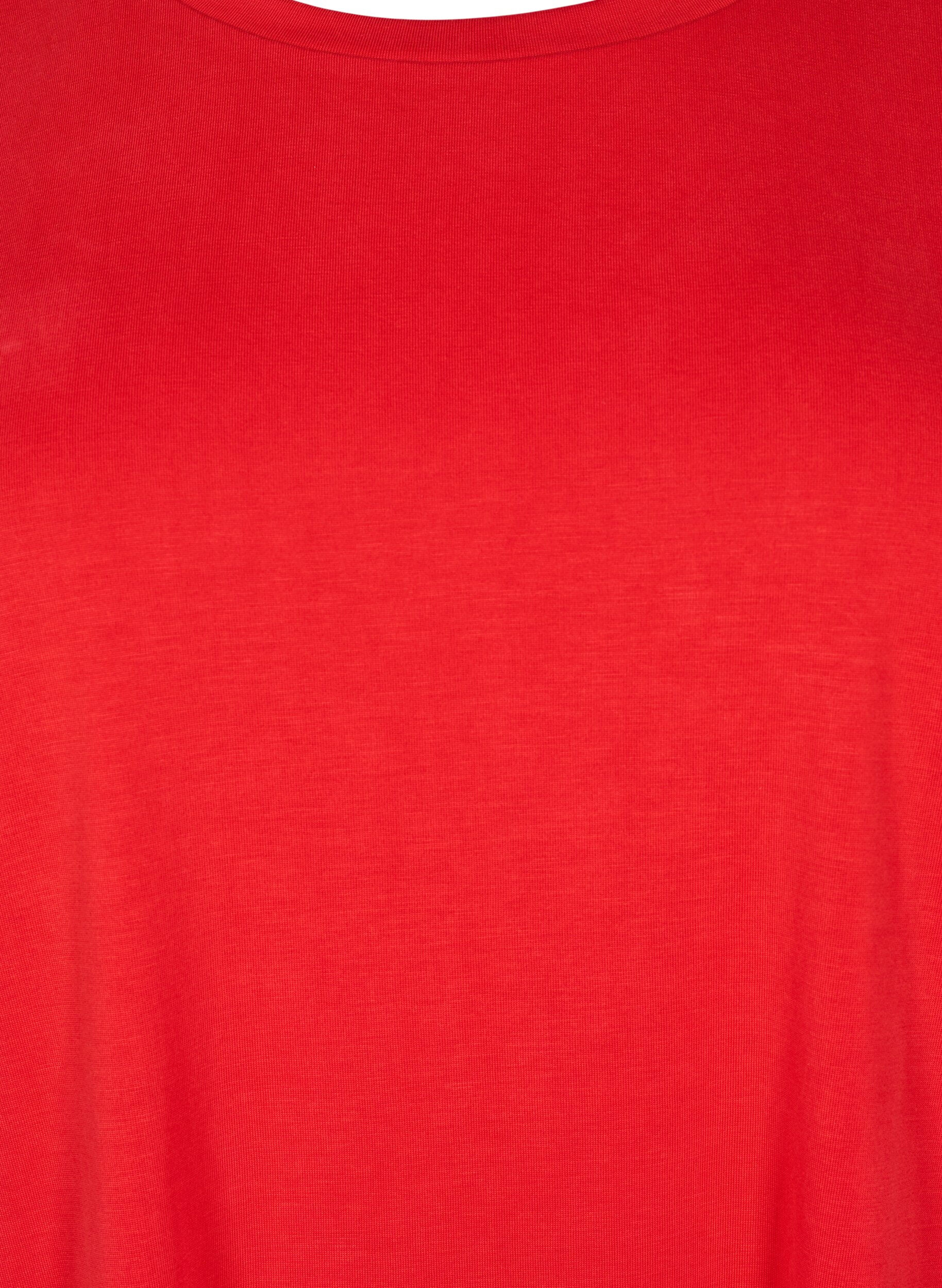 ZizziT-shirt van Tencel &trade; Modal met ronde hals, Rood, Packshot image number 2