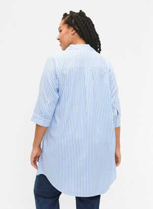 Chemise longue à rayures avec manches 3/4, Marina W. Stripe, Model image number 1