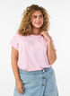 T-shirt met korte mouwen van katoenmix, Roze, Model image number 0
