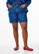 Shorts en jean avec fraises brodées, Bleu, Model image number 2
