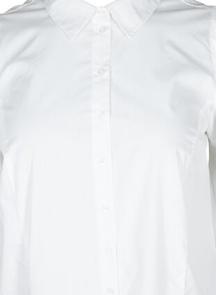 Katoenen blouse met 3/4 pofmouwen, Bright White, Packshot image number 2