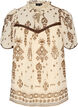 Blouse met patroon en gehaakte afwerking, Beige, Packshot image number 0
