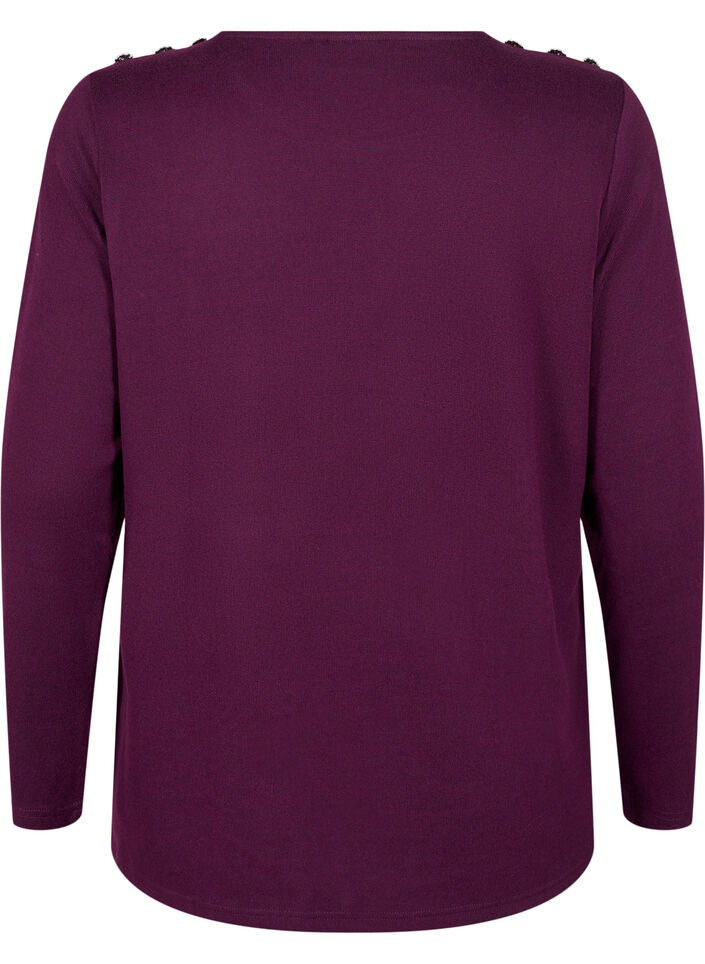 Chemisier avec boutons décoratifs, Violet, Packshot image number 1