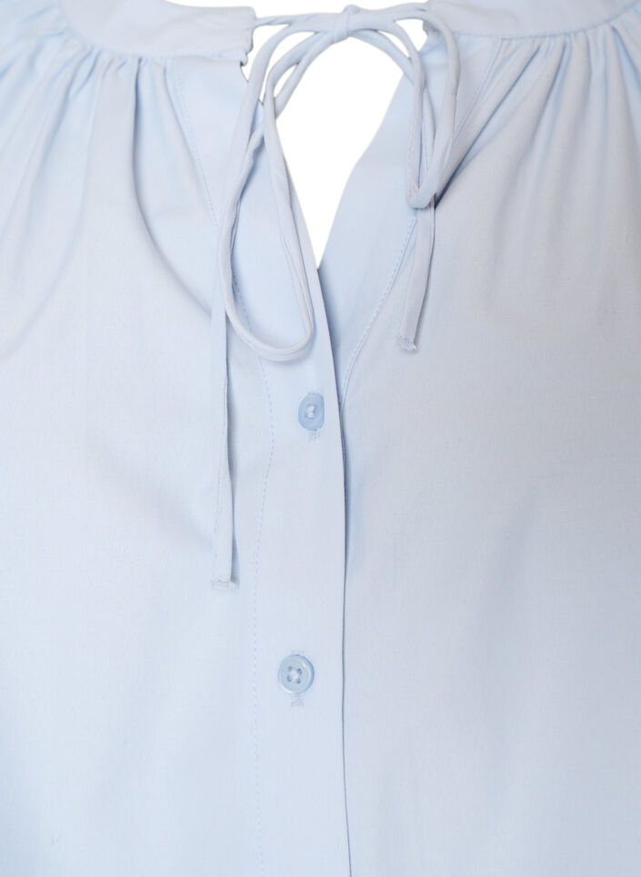 Overhemdblouse met knoopsluiting en strikceintuur, Blauw, Packshot image number 2
