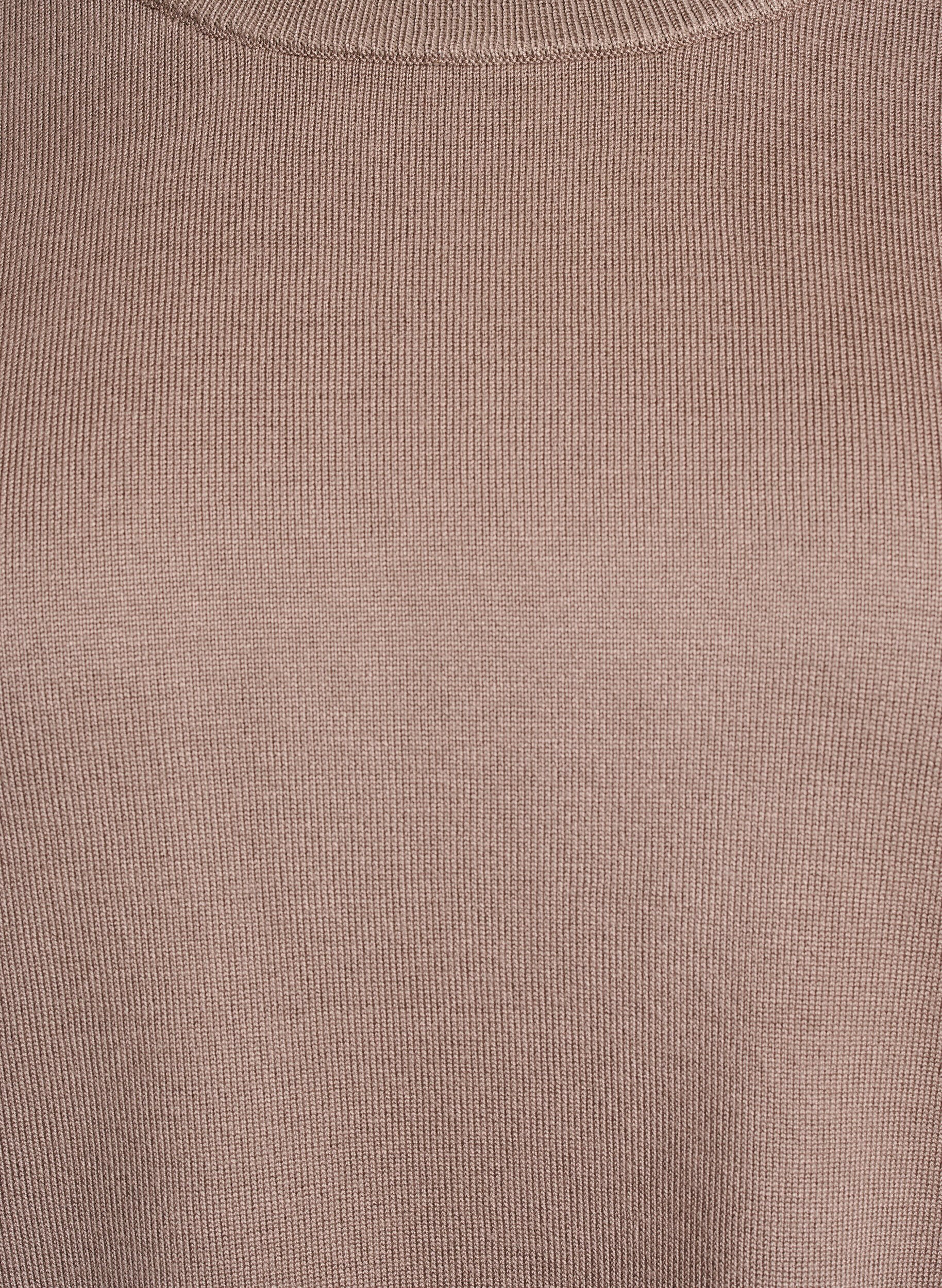 ZizziGebreide blouse met korte mouwen en kleine strikken, Beige, Packshot image number 2